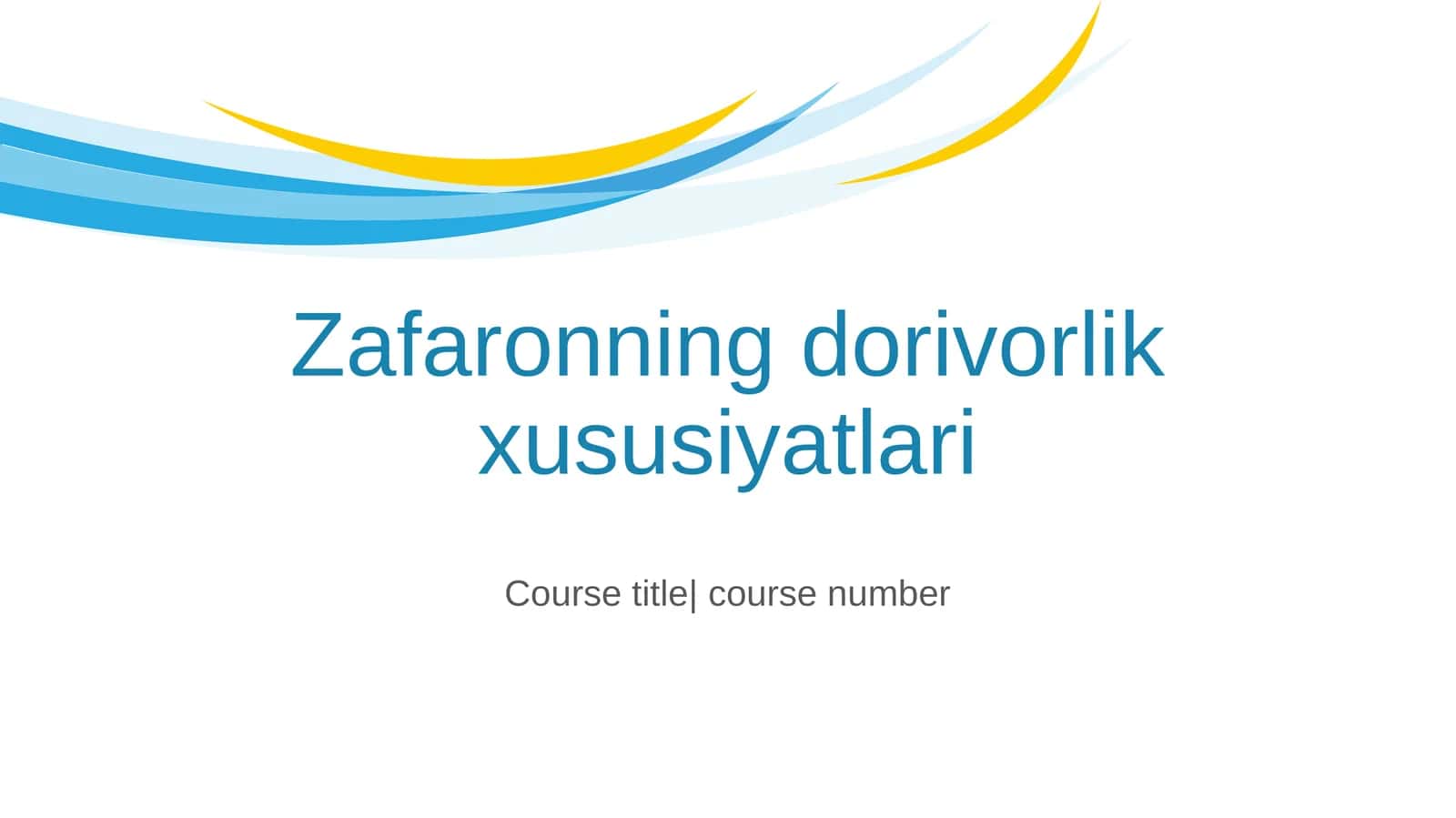 Zafaronning dorivorlik xususiyatlari