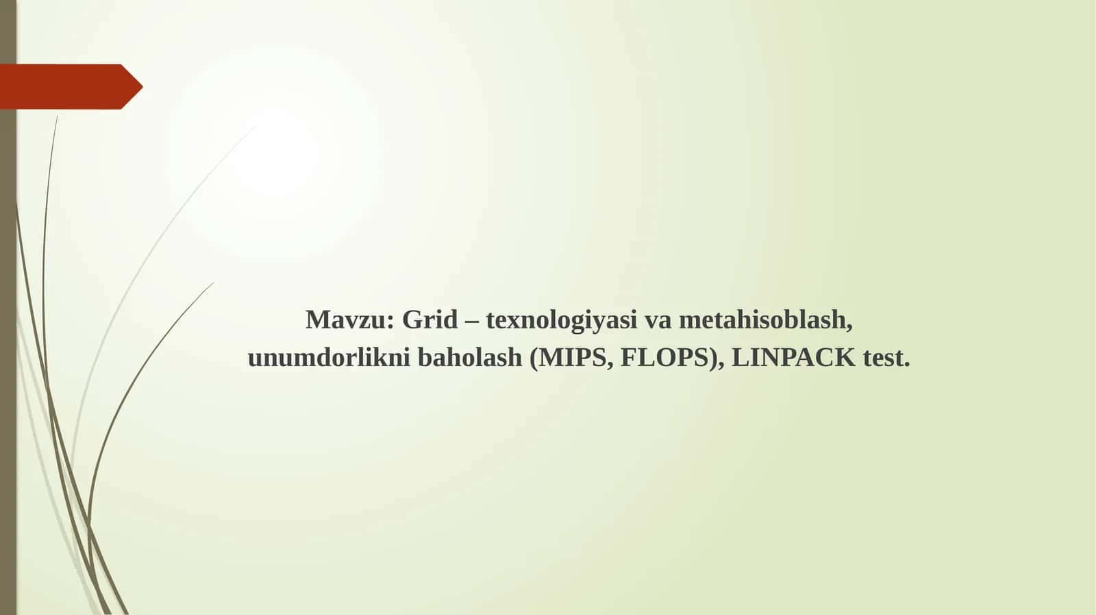 Grid – texnologiyasi va metahisoblash, unumdorlikni baholash (MIPS, FLOPS), LINPACK test
