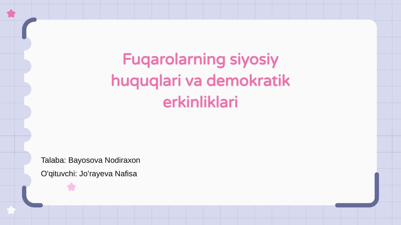 Fuqarolarning siyosiy huquqlari va demokratik erkinliklari