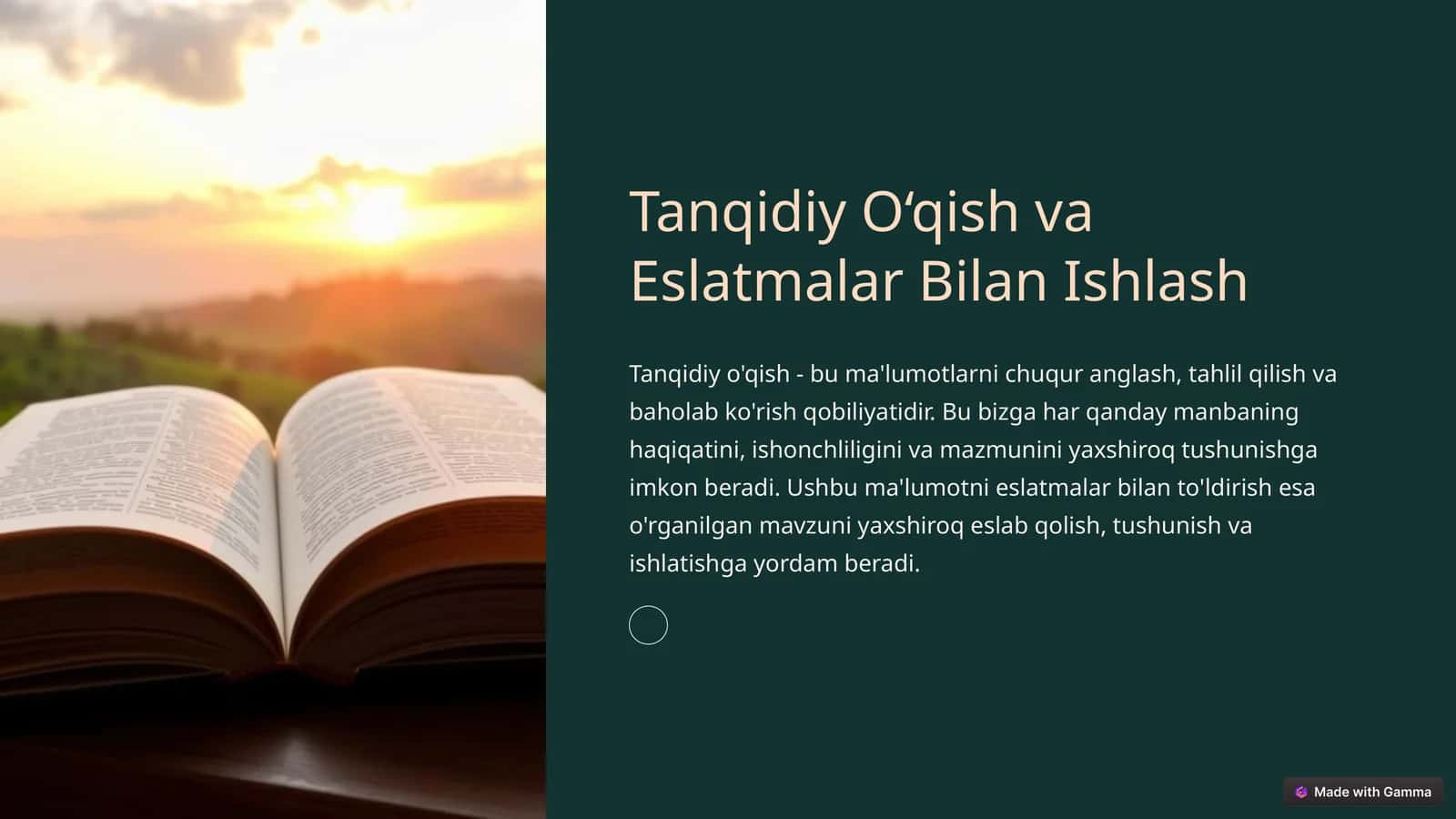 Tanqidiy O‘qish va Eslatmalar Bilan Ishlash