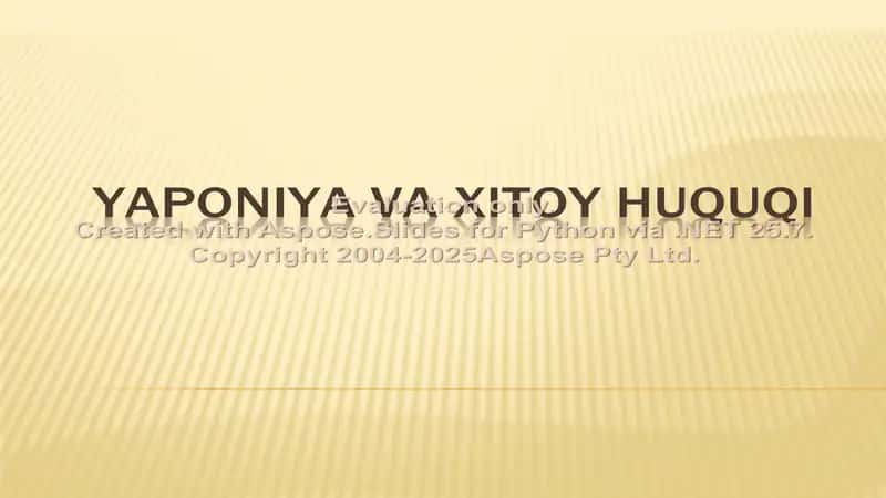Yaponiya va Xitoy huquqi