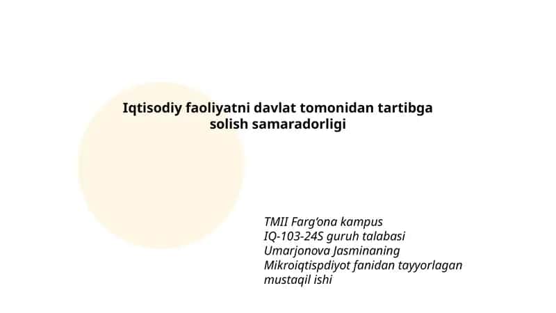 Mikroiqtispdiyot fanidan tayyorlagan mustaqil ishi