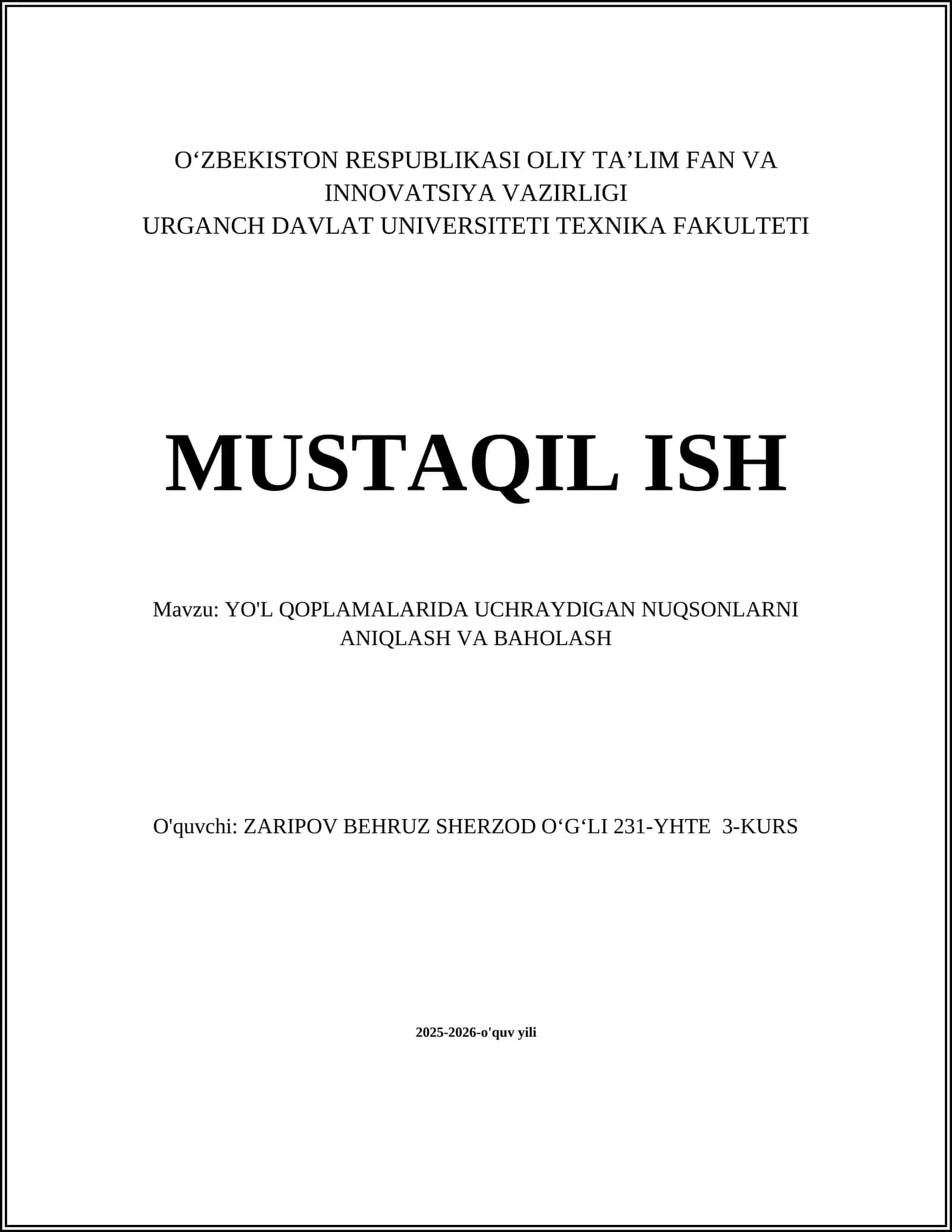 Yoriqlarni aniqlash va tasniflash