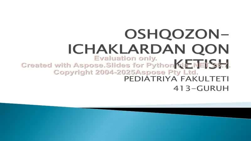 OSHQOZON-ICHAKLARDAN QON KETISH