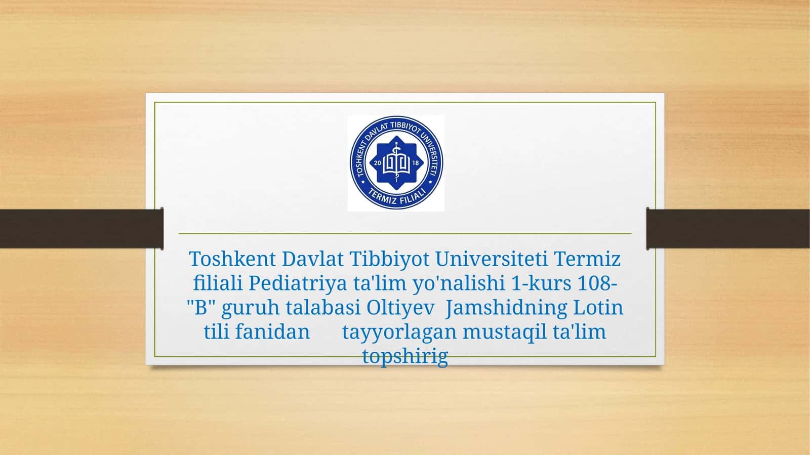 Standard retseptura formulirovkalarikoʻmakchilar bilan