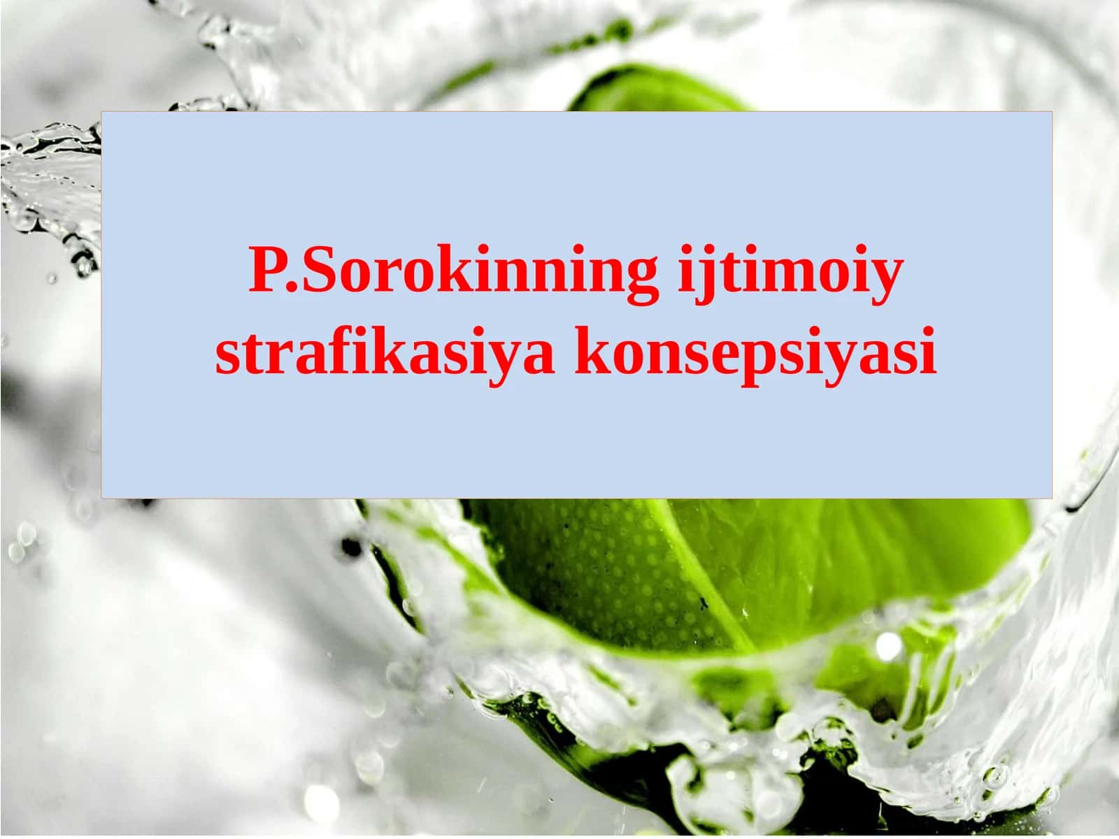 P.Sorokinning ijtimoiy strafikasiya konsepsiyasi