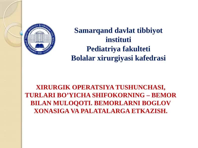 Jarrohlik Operatsiyalari