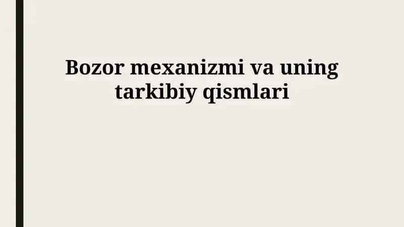 Bozor mexanizmi