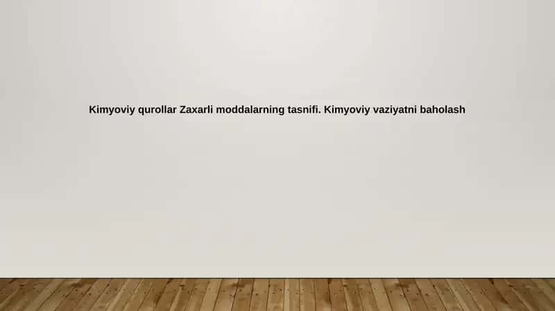 Kimyoviy qurollar