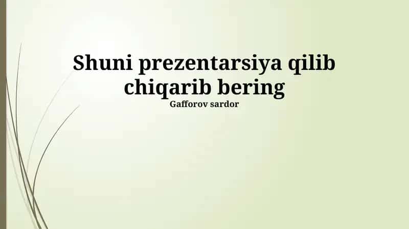 Taqdimot tuzilishi va vizual materiallar