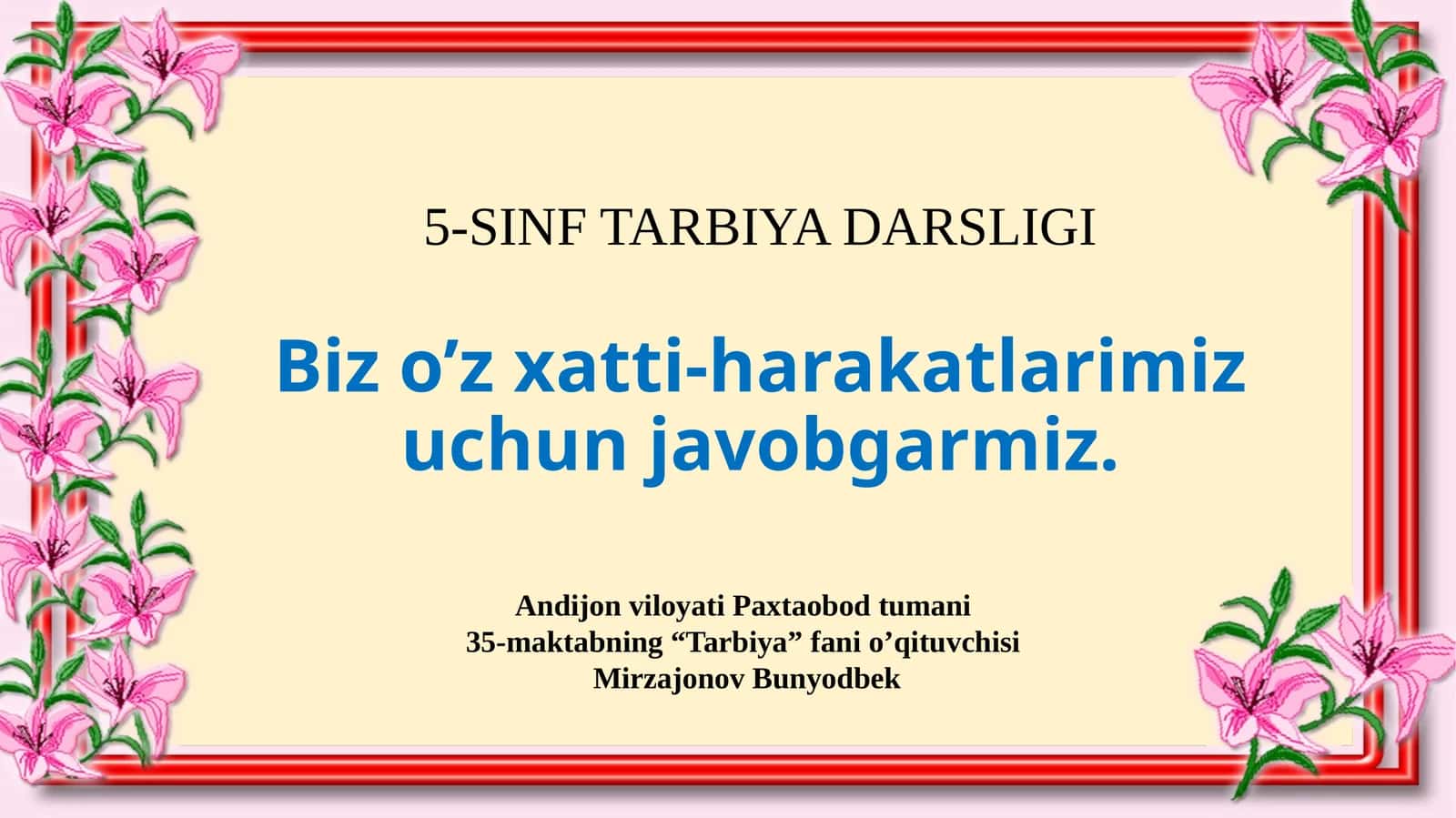5-SINF TARBIYA DARSLIGI