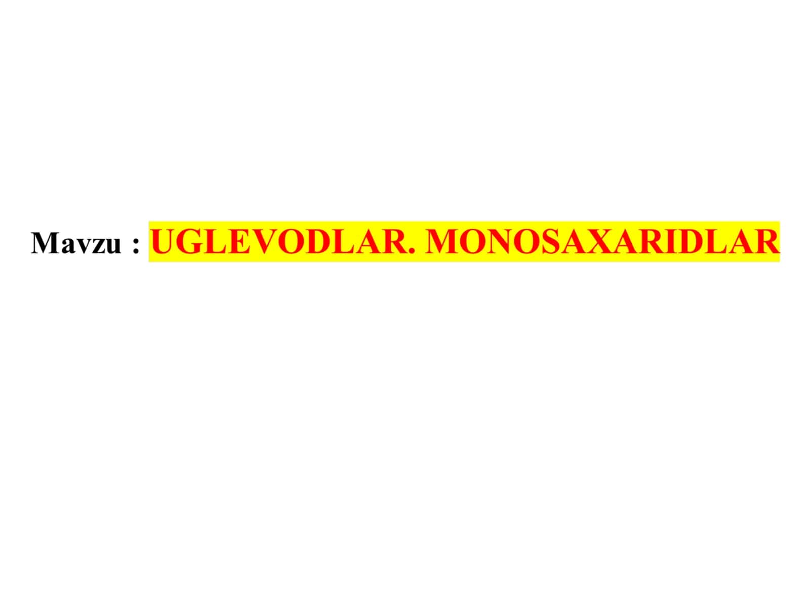 Monosaxaridlar