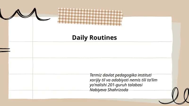 Daily Routines