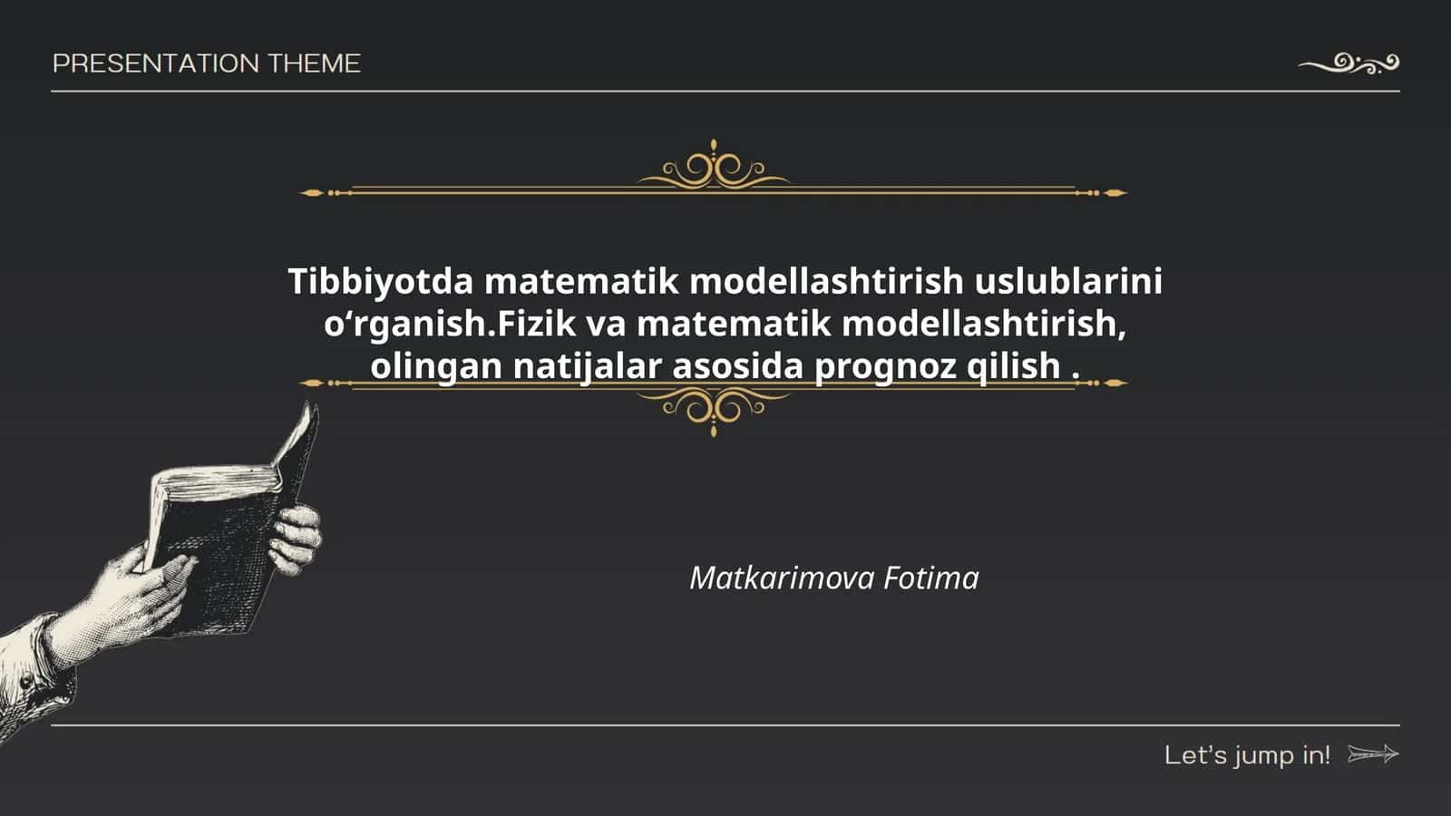 Matematik modellashtirishning Tibbiyotda qo'llanilishi