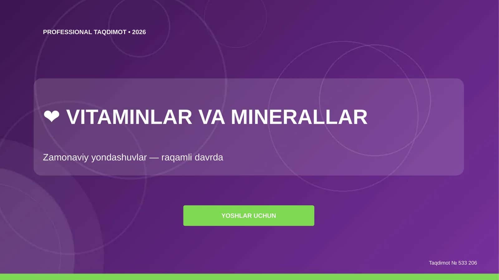 ❤️ VITAMINLAR VA MINERALLAR
