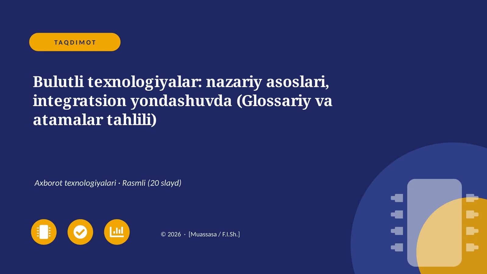 Bulutli texnologiyalar: nazariy asoslari, integratsion yondashuvda (Glossariy va atamalar tahlili)