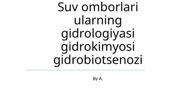 Ko'l suvi omborlari