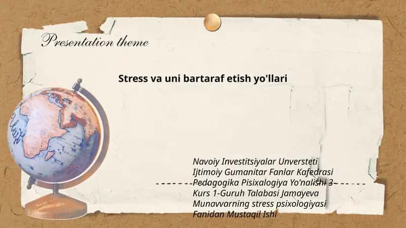 Stress va uni bartaraf etish yo'llari