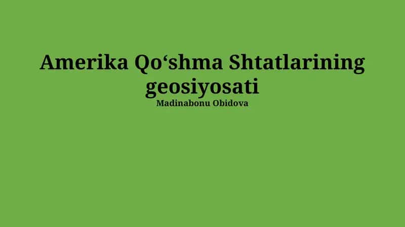 Amerika Qoʻshma Shtatlarining geosiyosati