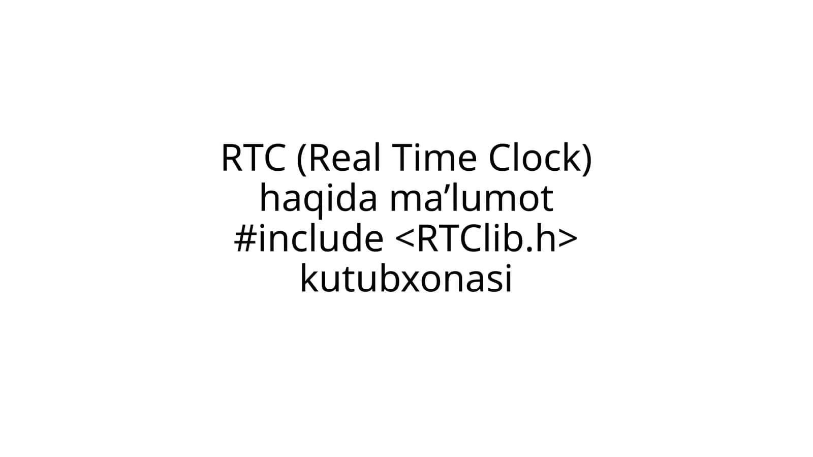 RTC (Real Time Clock)