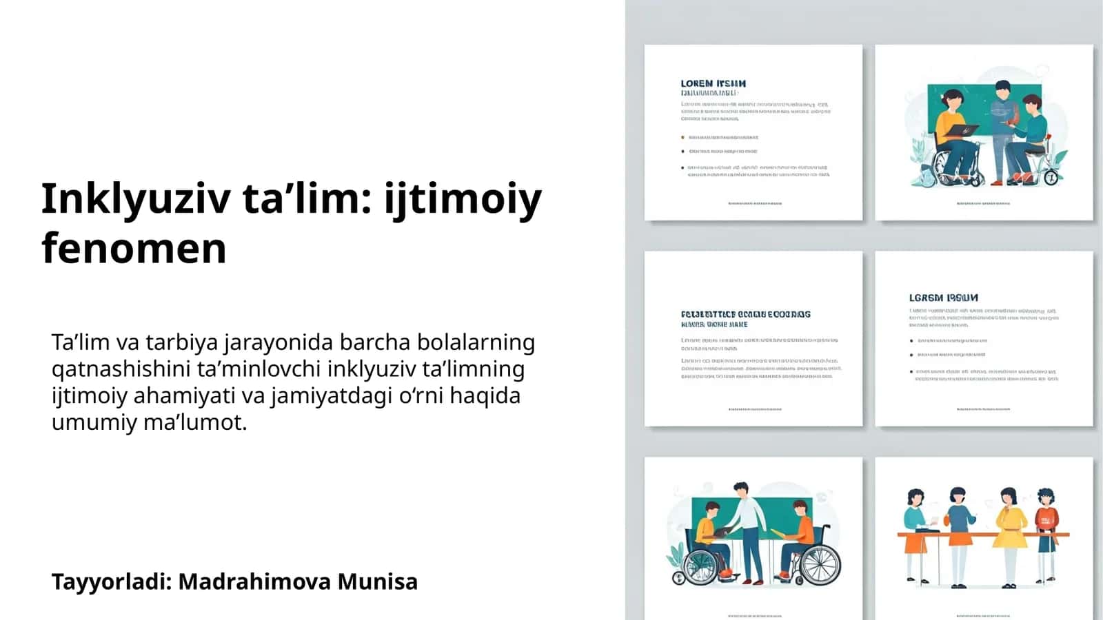 Inklyuziv taʼlim: ijtimoiy fenomen