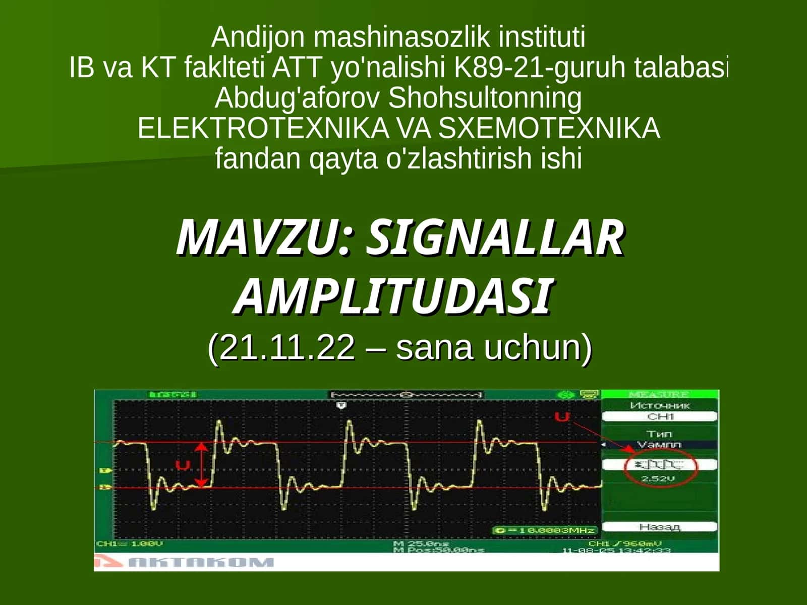 SIGNALLAR AMPLITUDASI