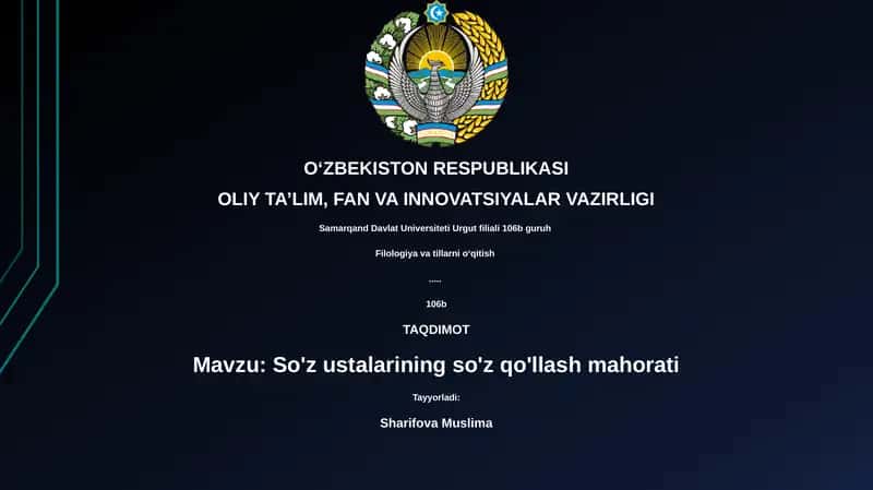 So'z ustalarining so'z qo'llash mahorati