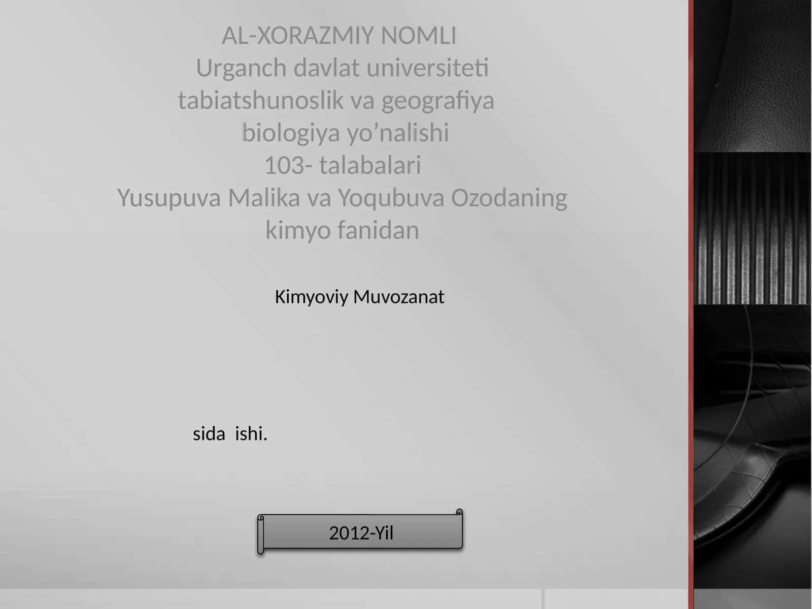 Kimyoviy Muvozanat
