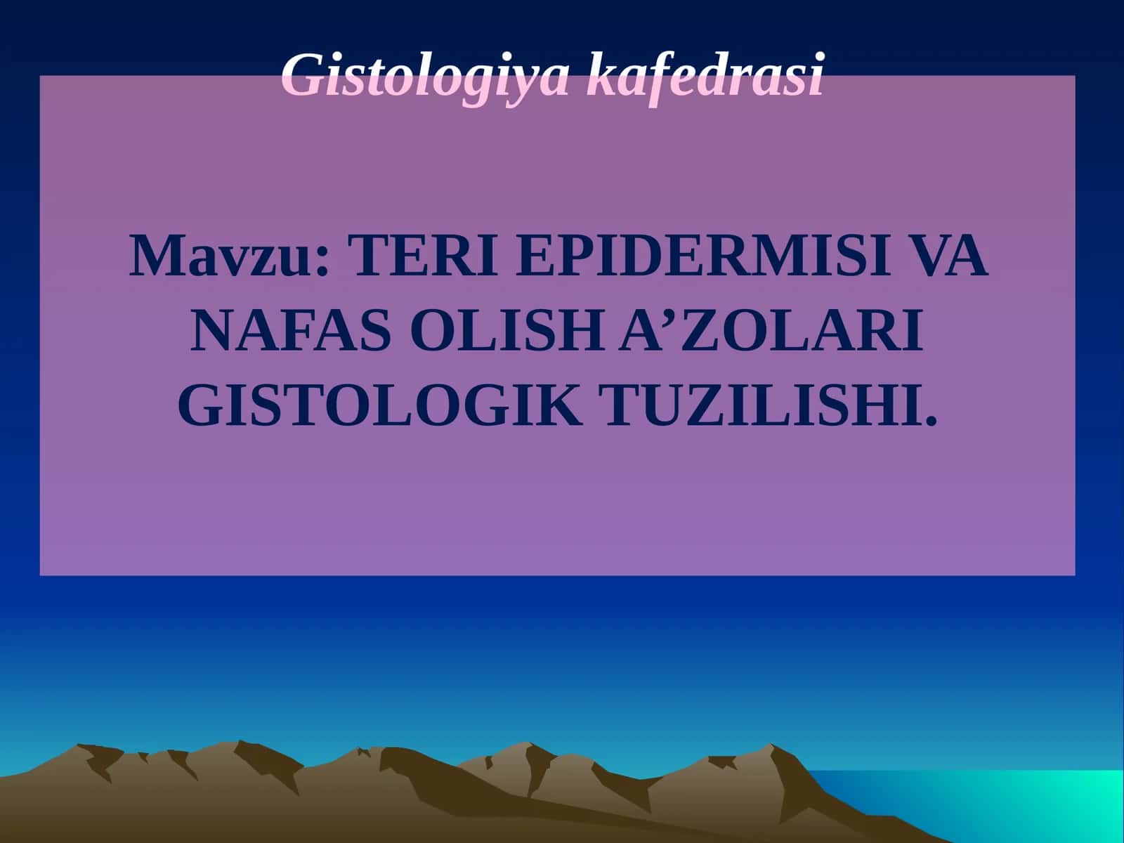 Gistologiya kafedrasi