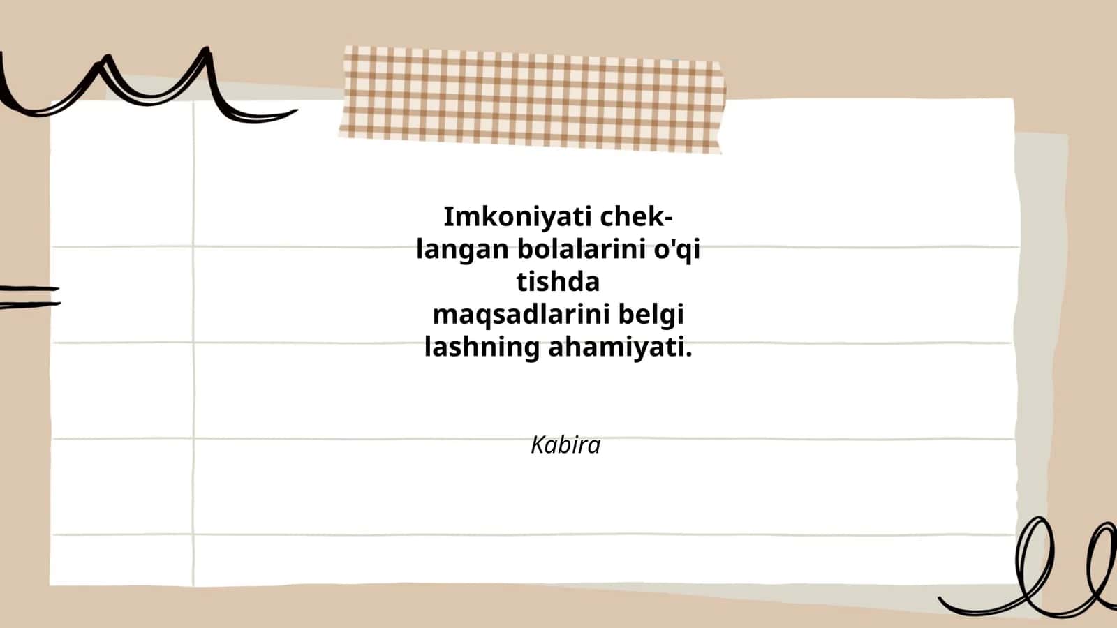 Imkoniyati cheklangan bolalarning ta'lim ehtiyojlarini aniqlash
