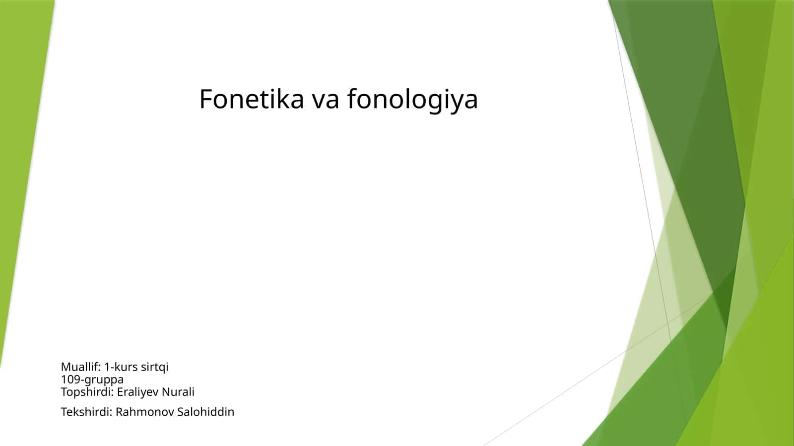 Fonetika va fonologiya