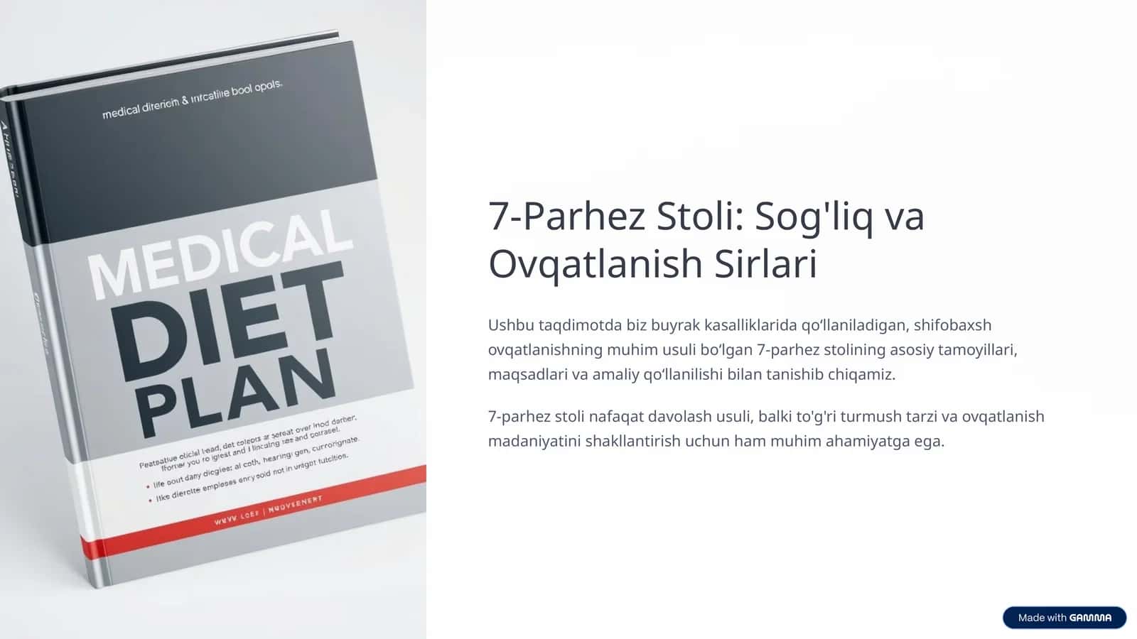 7-Parhez Stoli: Sog'liq va Ovqatlanish Sirlari