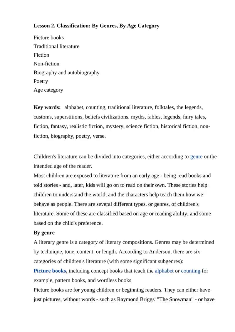 Classification of Literature