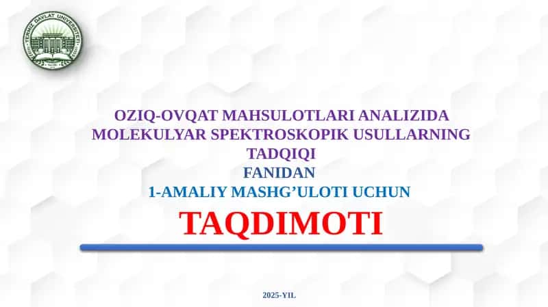 Asosiy xromofor guruhlarining yutilish jadvallari. Jadvallardan foydalanib ma’lum tuzilishli organik moddalarning UB spektrining taxlili