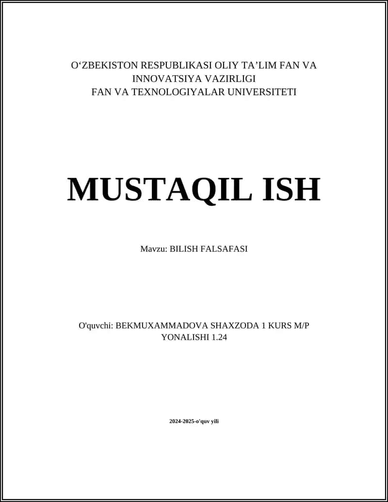 BILISH FALSAFASI