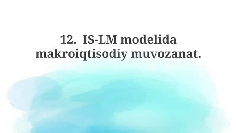 IS-LM Modeli