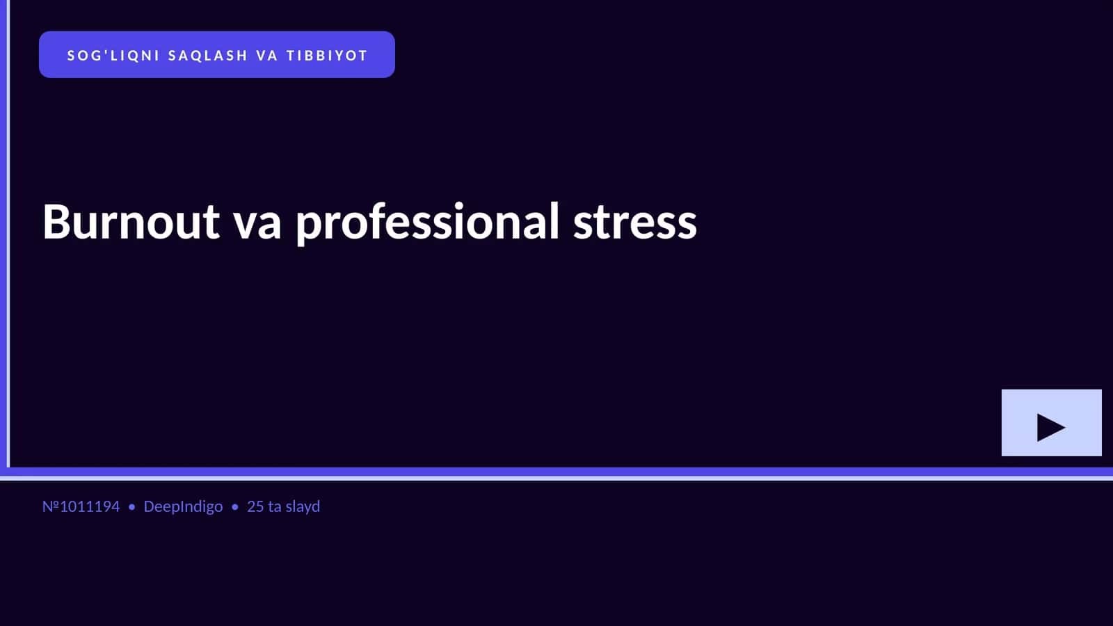 Burnout va professional stress