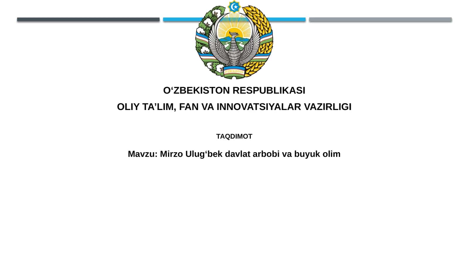 Mirzo Ulugʻbek davlat arbobi va buyuk olim