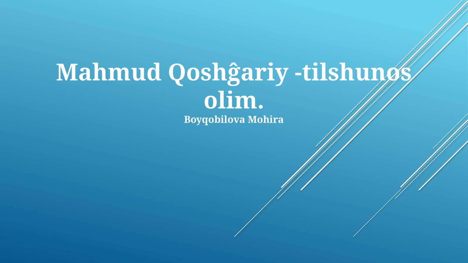 Mahmud Qoshĝariy -tilshunos olim