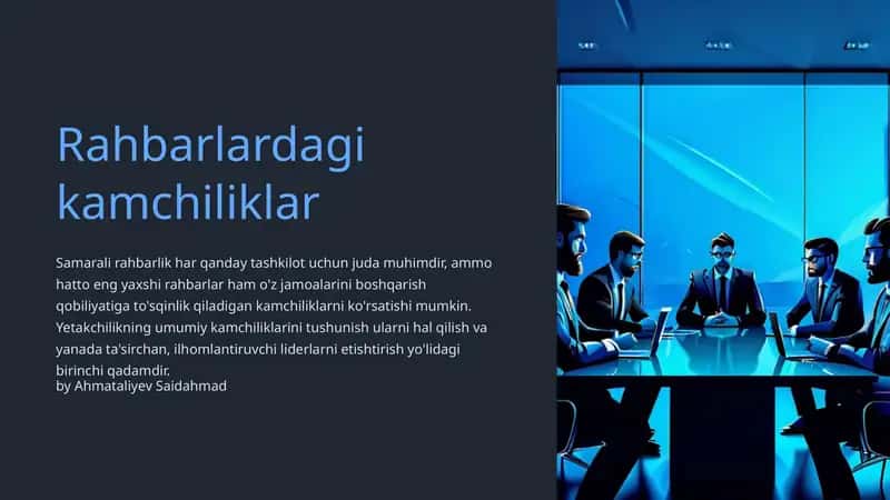 Rahbarlardagi kamchiliklar