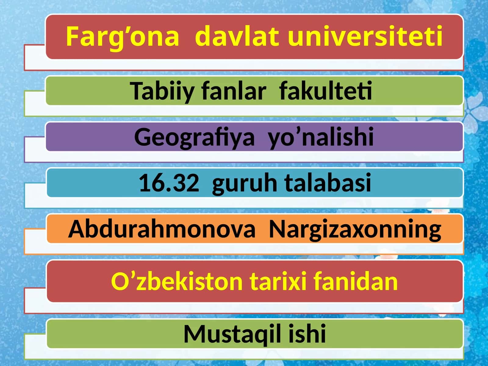 TARIXIY XOTIRASIZ KELAJAK YO`Q