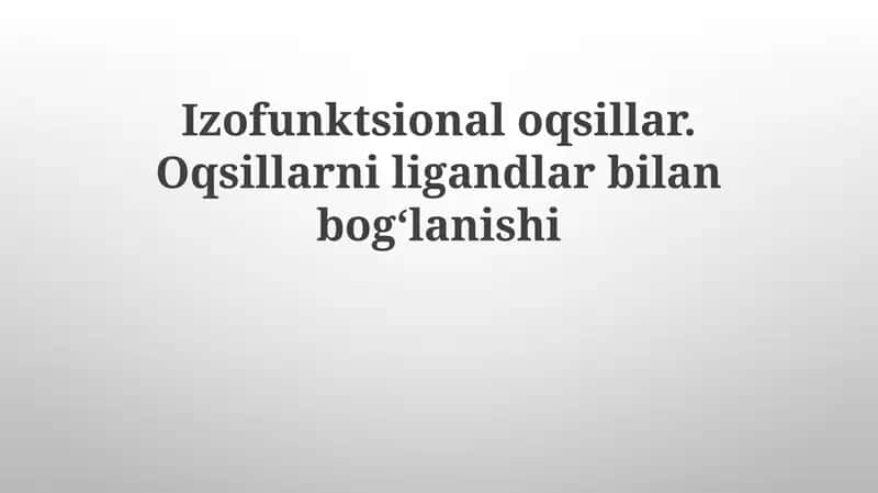 Izofunktsional oqsil oilalari