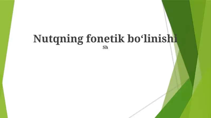 Nutqning fonetik boʻlinishi