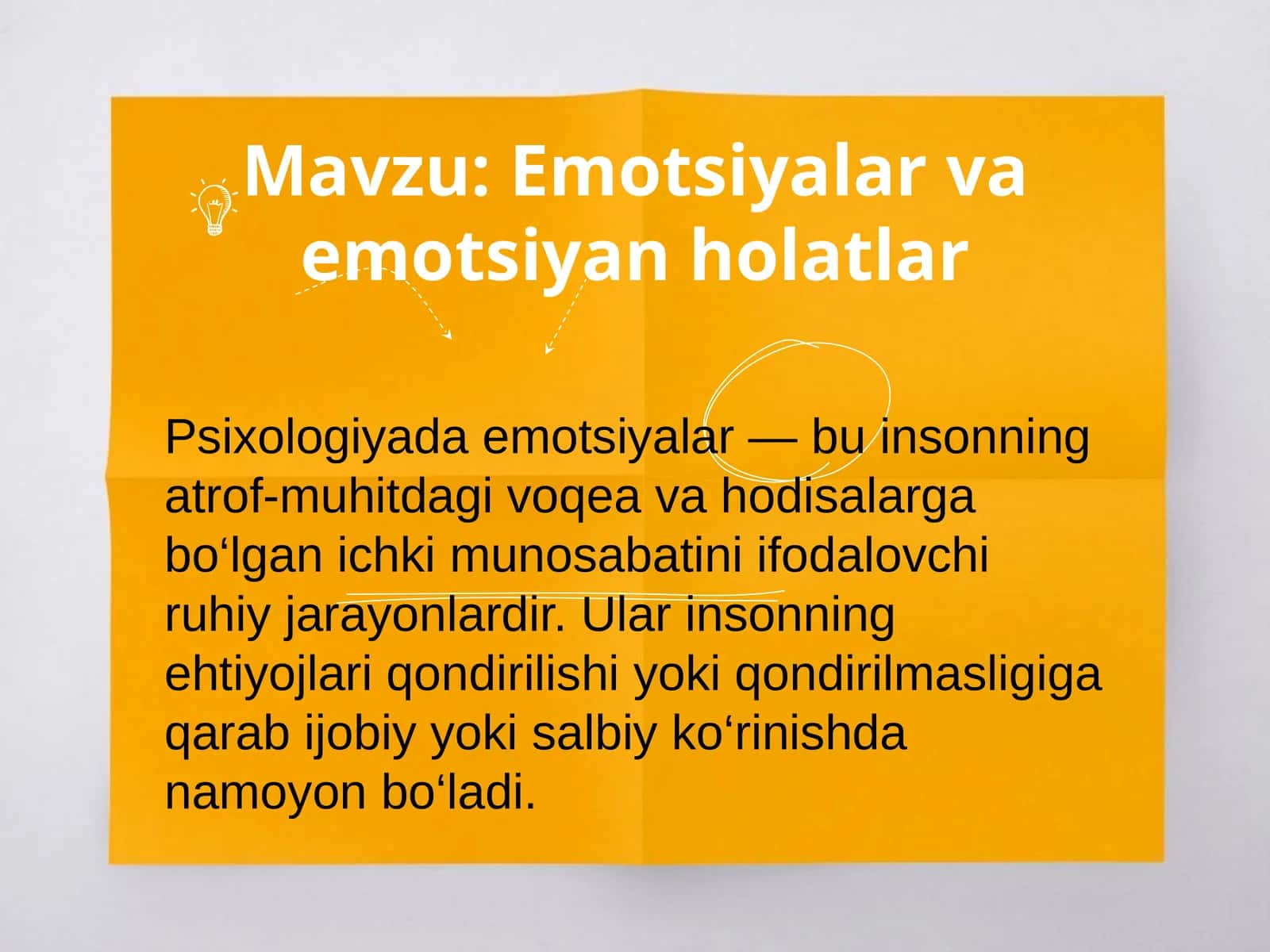 motsiyalar va emotsiyan holatlar