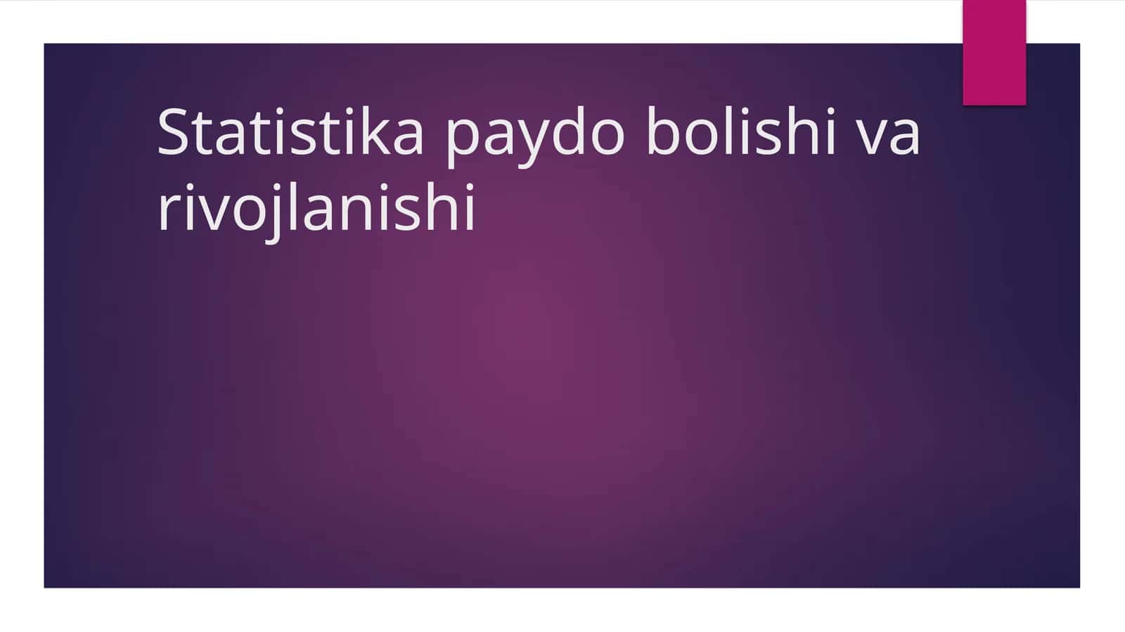 Statistika paydo bolishi va rivojlanishi