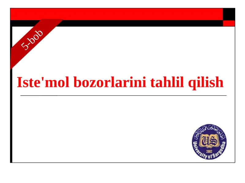 Iste'mol bozorlarini tahlil qilish