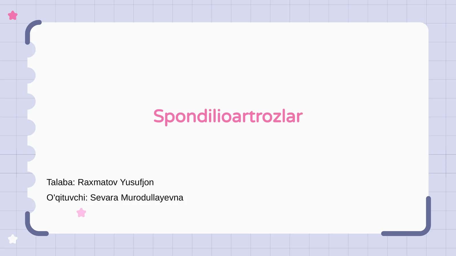 Spondilioartrozlar