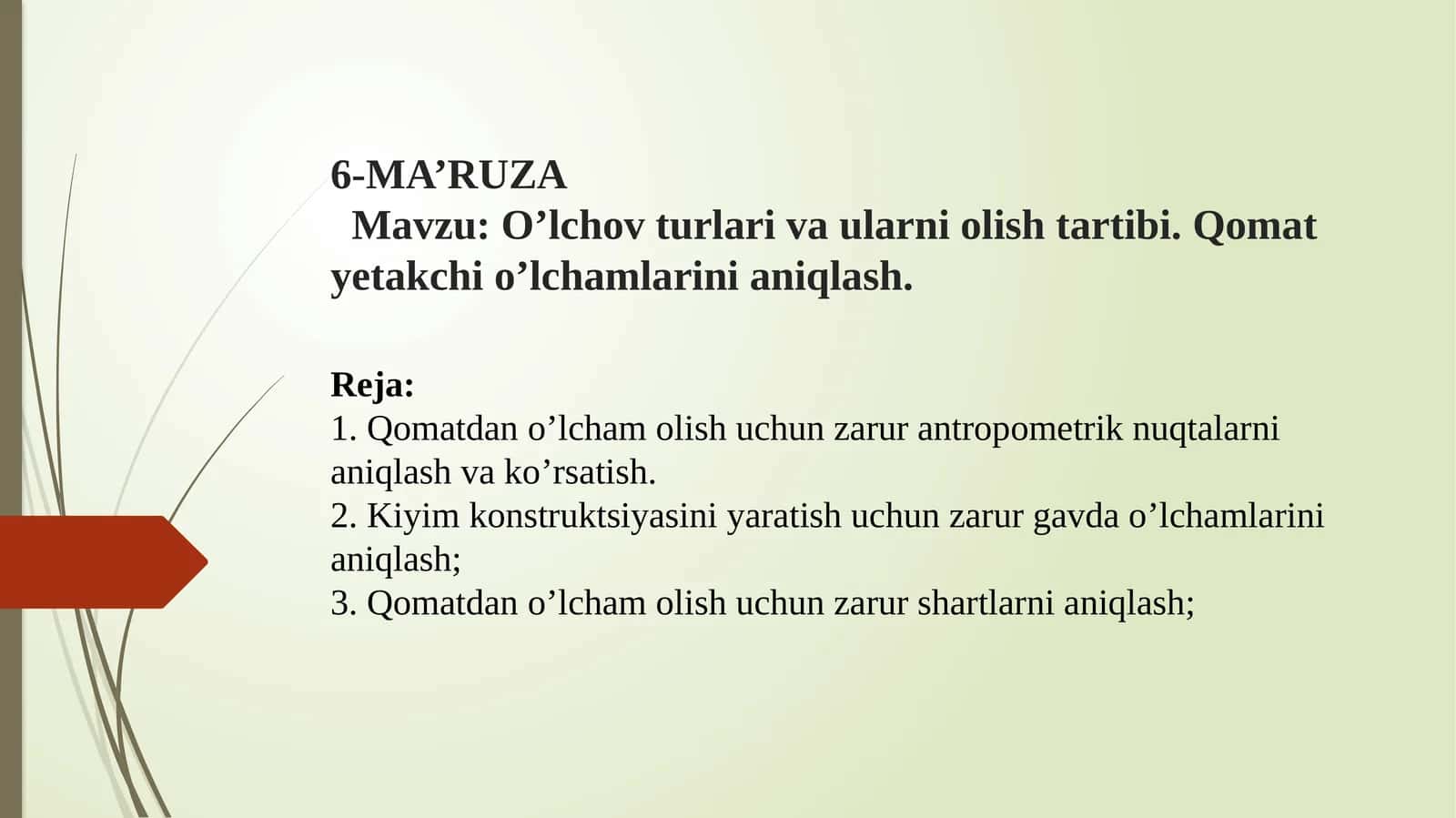 O’lchov turlari va ularni olish tartibi