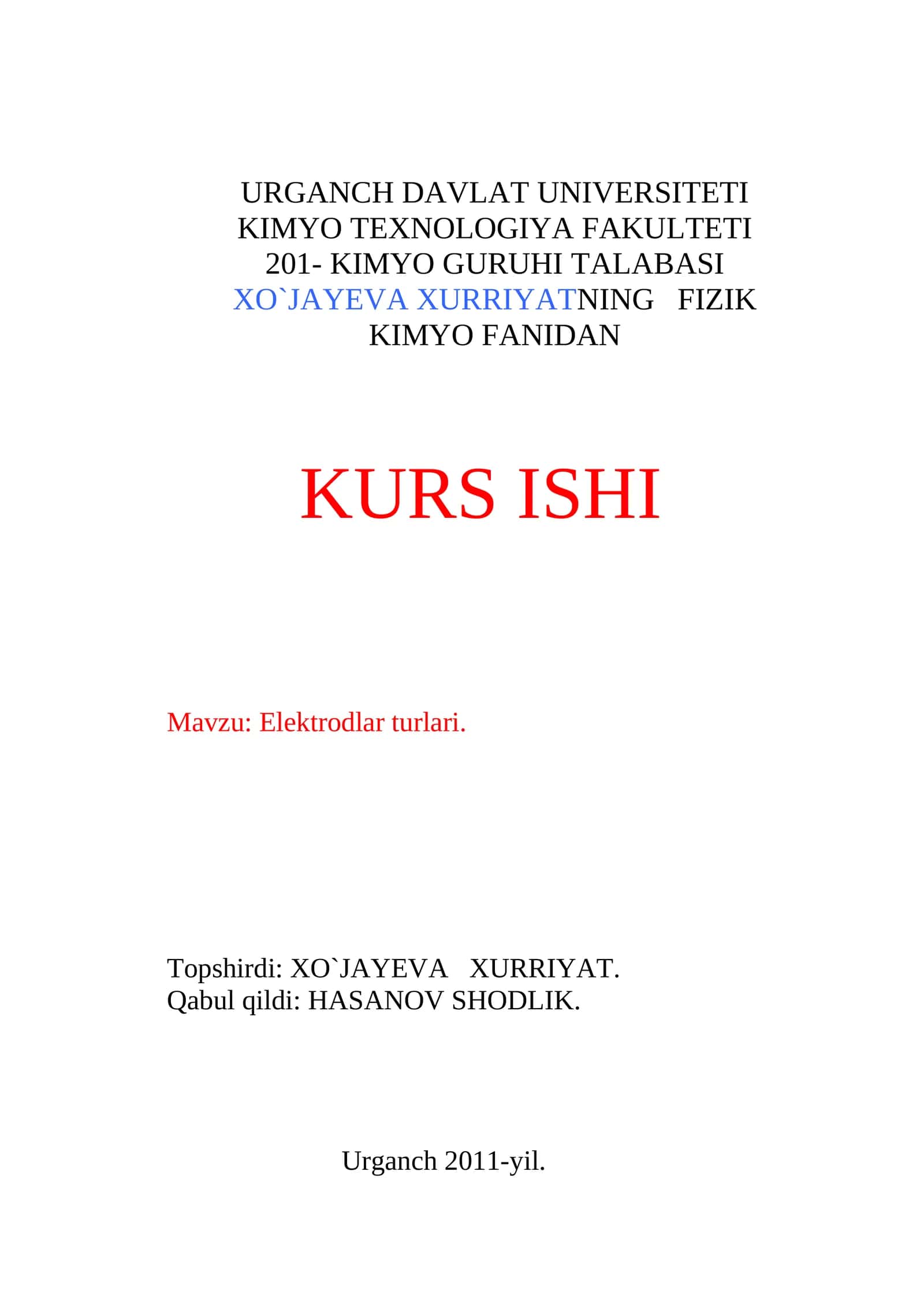 Elektrodlar turlari
