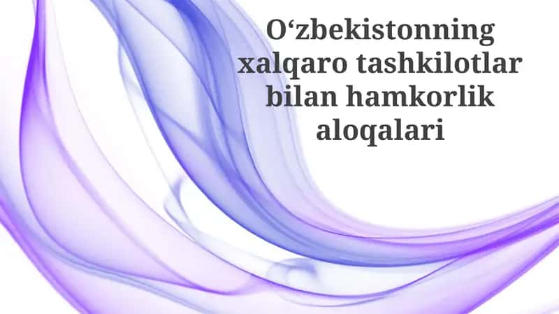 Oʻzbekistonning xalqaro tashkilotlar bilan hamkorligi